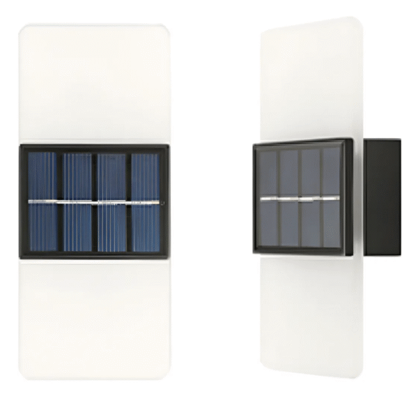 Pack x 2 - Aplique Solar LED Moderno Acrílico – Luz Blanca y Cálida